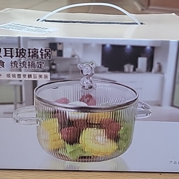 LITTLE HOMIE Glass Pots for Cooking on Stove with Lids 1.6L (54oz) - GlassPot Co - Picture 7 of 12